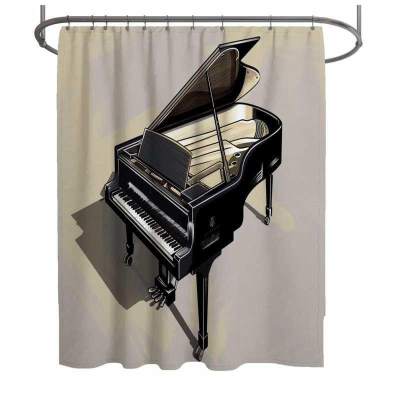 Rideau de douche Grand Piano - Music thème Bathroom Decor_13294, H 93 po x l 70 po