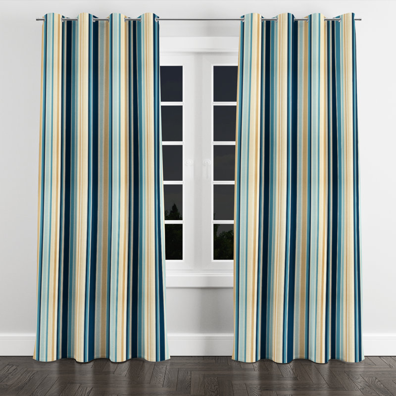 Coastal Simplicity - Rideau à œillets moderne - Velours obscurcissant - 1 panneau, L 52 po x L 95 po, Œillets argentés