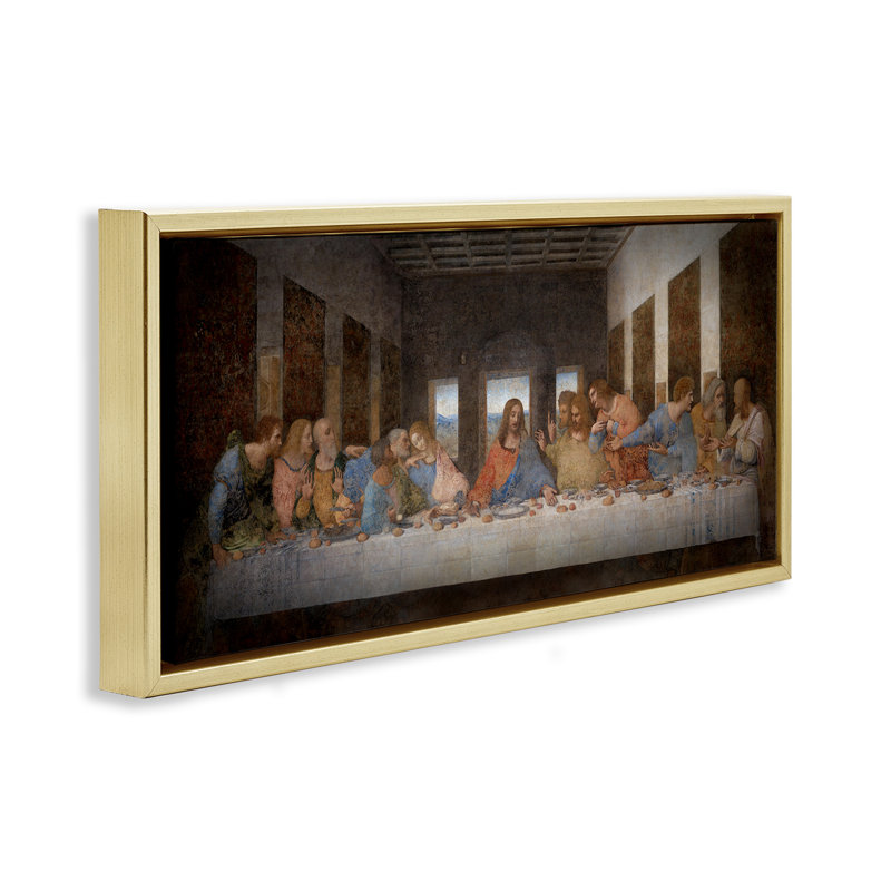 «Last Supper», peinture classique religieuse, Or, H 14 po x l 31 po