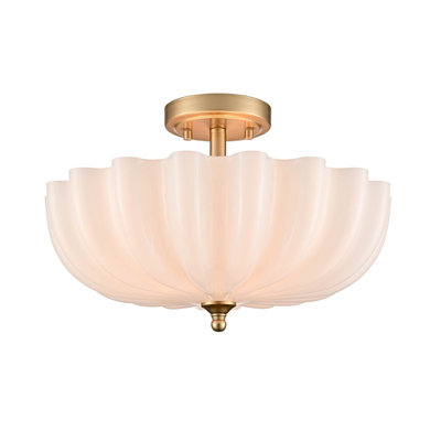 Plafonnier semi-encastré doré 3 lumières