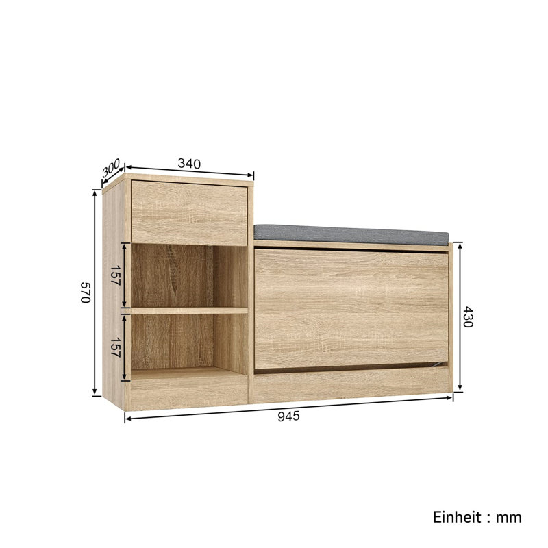8 Pair Shoe Storage Bench