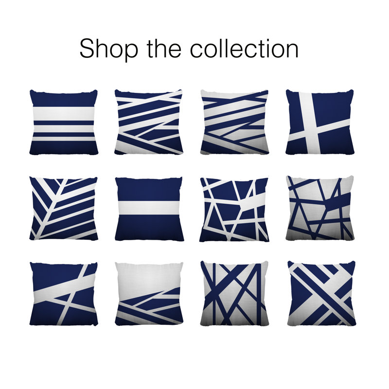 Seward Outdoor Reversible Throw Pillow, 19W" x 19H", Navy Blue