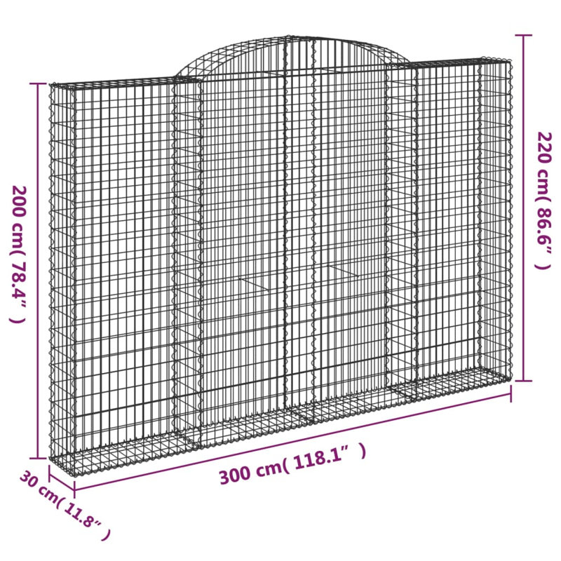 Ashvir Silver Metal Fence Panels, 220 cm H x 300 cm W x 30 cm D