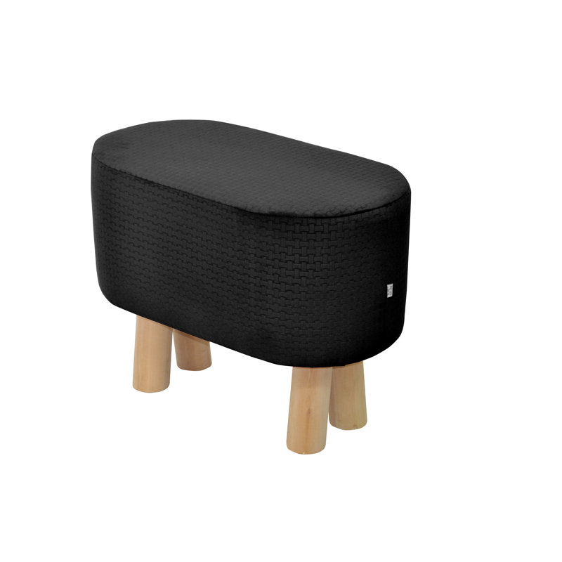 Kivi Polyester Blend Upholstered Bench, Black