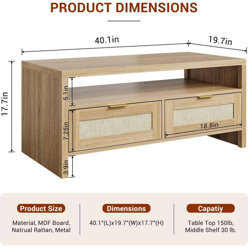 Table basse 40 pouces