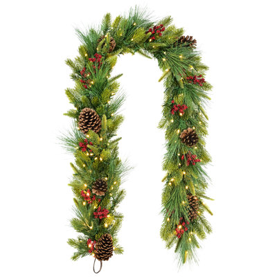72" Pre-Lit Mixed Pine Garland