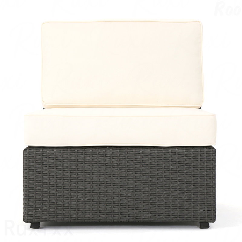 Chaise de patio sans accoudoirs, Gris+blanc