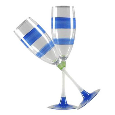 Flûte en verre Cottage Retro Stripe