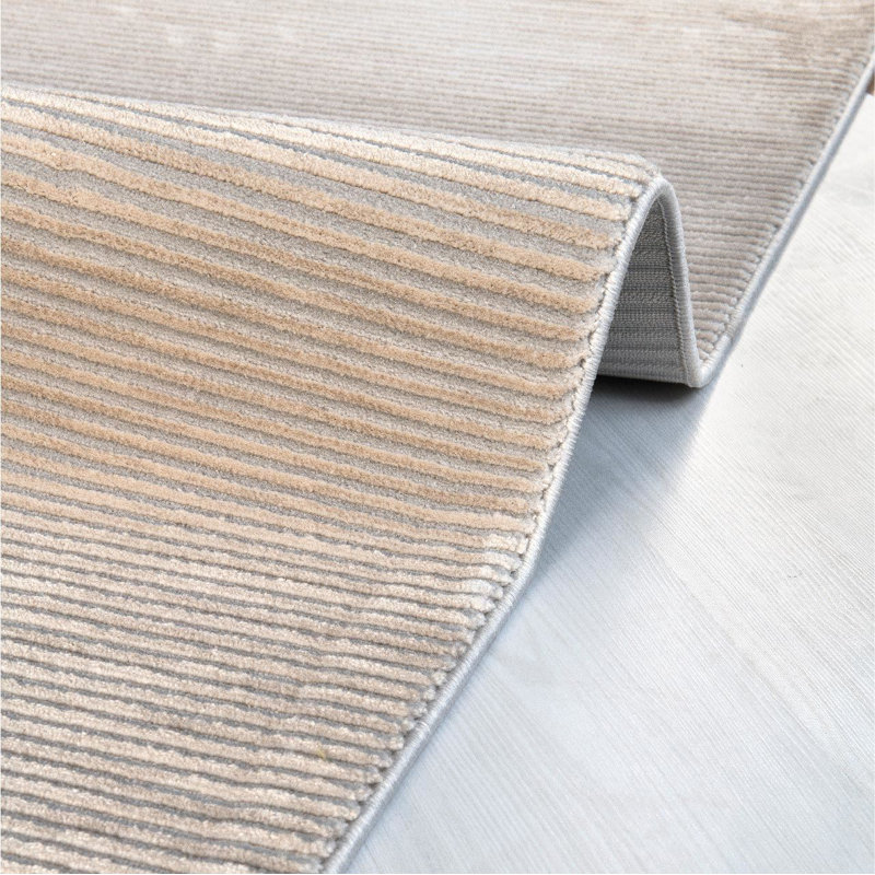 Tapis beige moderne lavable à la machine, Tapis de couloir 2 pi 8 po x 9 pi 11 po