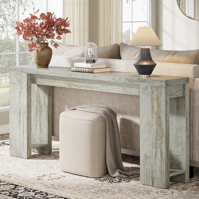 Console très longue pour porte d'entrée Dyron, Gris rustique