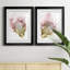 Fleur rose I - Estampe botanique vintage, encadrée sous verre, lot de 2, décoration murale pour salon et salle à manger-1258831888-1258831894