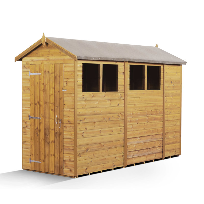 Modular Apex Garden Shed With Windows, Yes, 10ft. W x 4ft. D