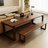 Nut-brown Rectangular Solid Wood Writing desk-1674593943