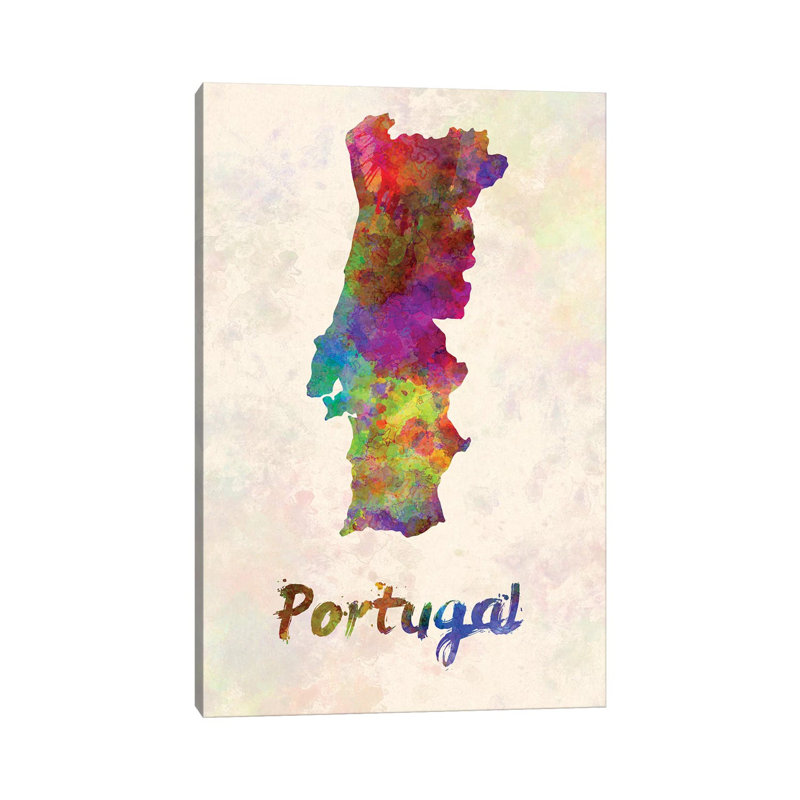 «Portugal In Watercolor» par Paul Rommer, impression sur toile tendue, H 40 po x l 26 po x P 1,5 po