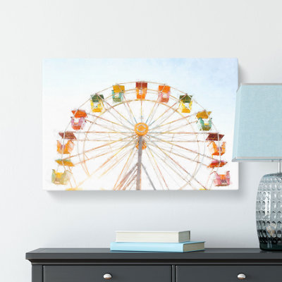 Colourful Ferris Wheel Painting - Wrapped Canvas