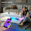 White High Gloss LED Coffee Table with 2 Side Drawers 