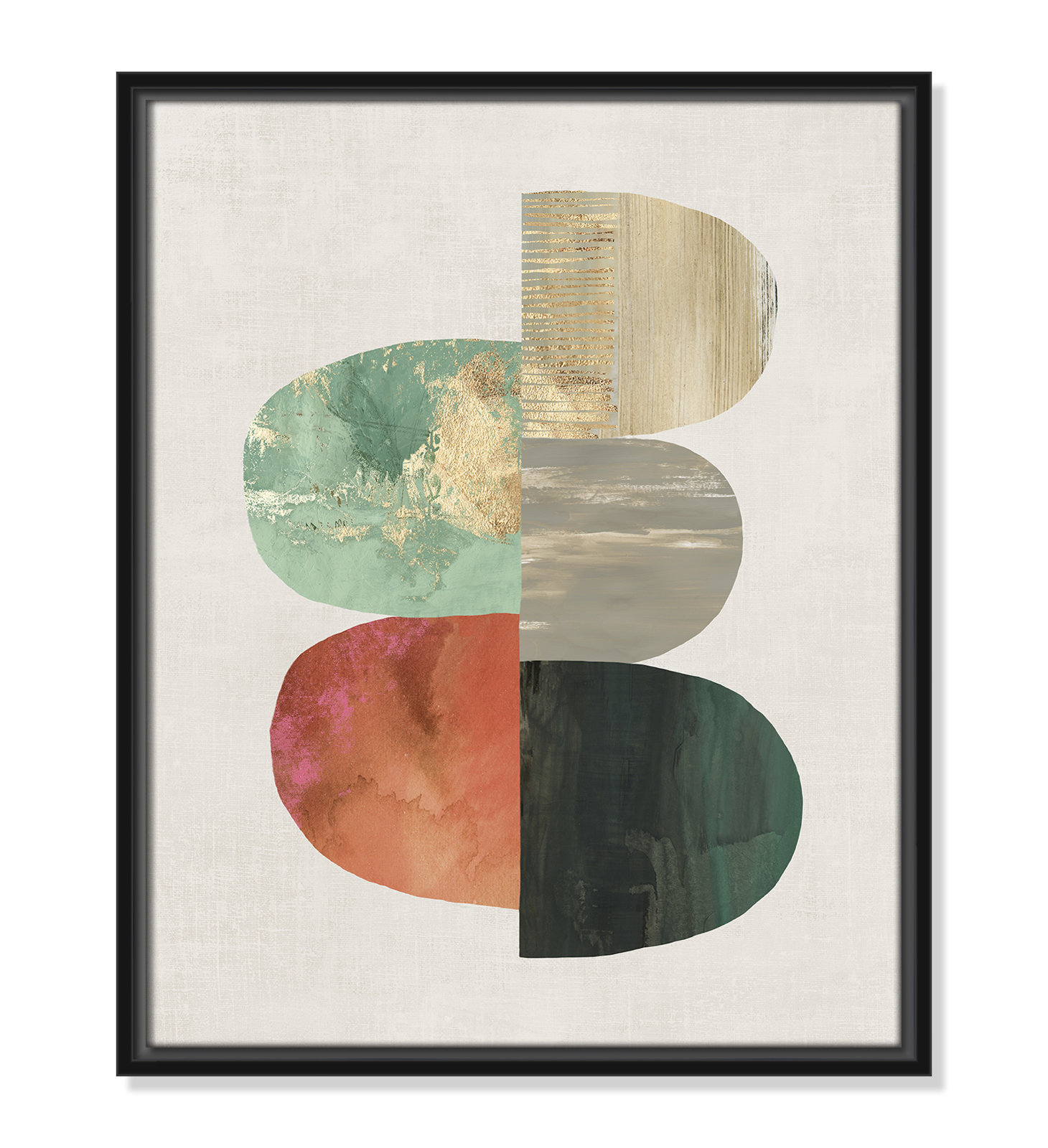 Evolving Energy I - Painting Print, Picture Framed Canvas, 21.5" H x 17.5" W, Black