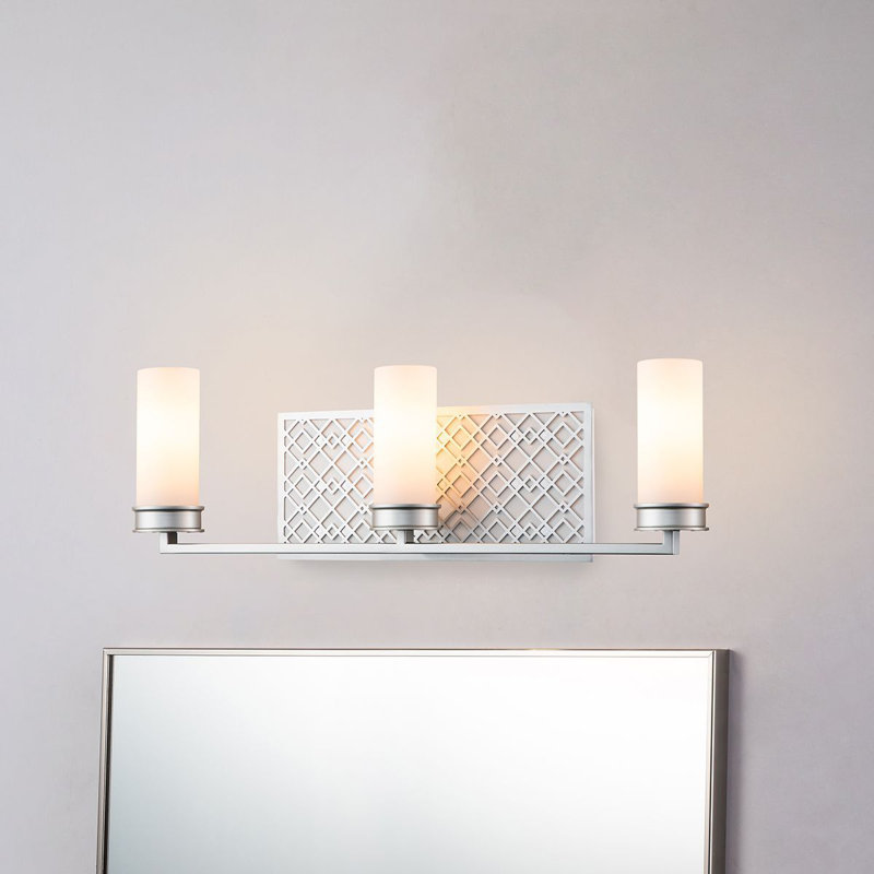 Ziggy 3 Light Vanity, Laquered Silver