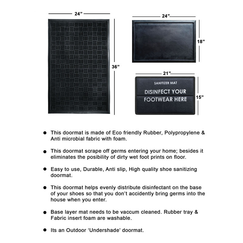 Cuthbert Chevron Doormat, 24" W x 36" L