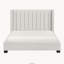 Grand lit contemporain en placage de bois, beige