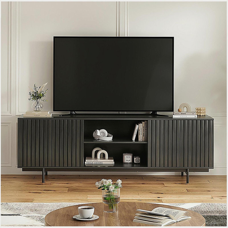 Meuble télé Mid Century, Noir