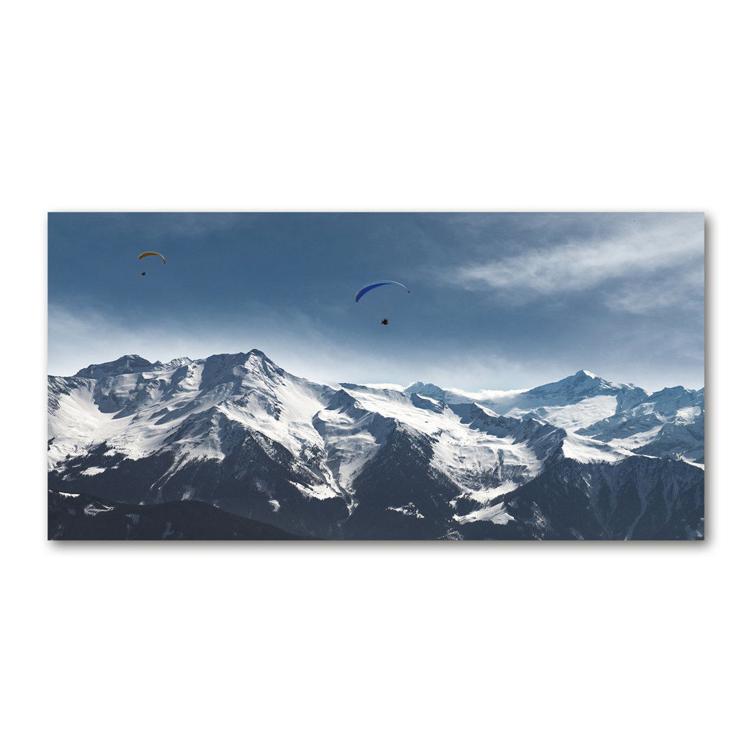 Gleitschirmfliegen in den Alpen - Kunstdrucke auf Leinwand - Wrapped Canvas