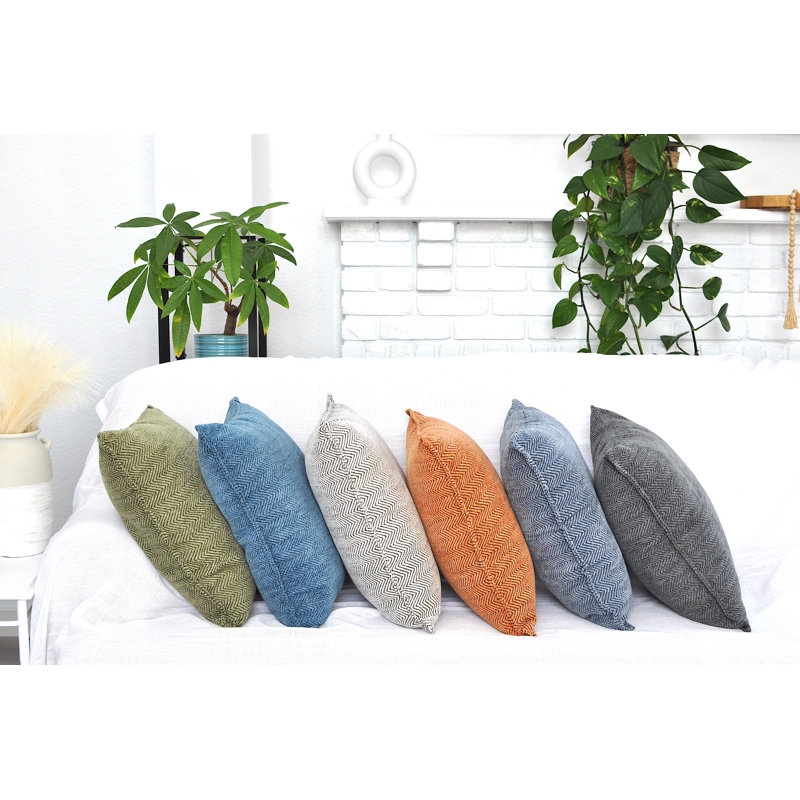 Housses de coussin Chevron , Vert sauge, H 20 po x l 20 po, Polyfill