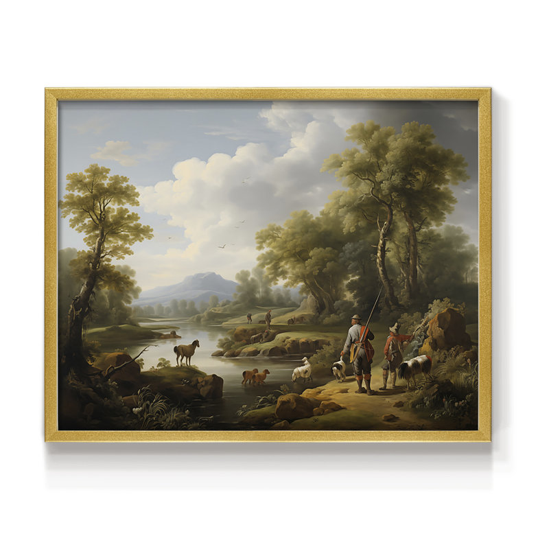 Faune, série 14 - Reproduction encadrée - Restickable, H 11 po x l 14 po, Doré