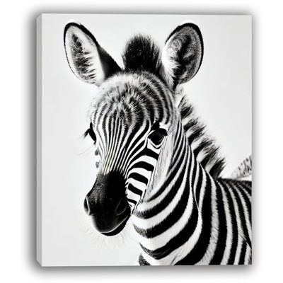 «Baby Zebra Elegance», art mural sur toile tendue