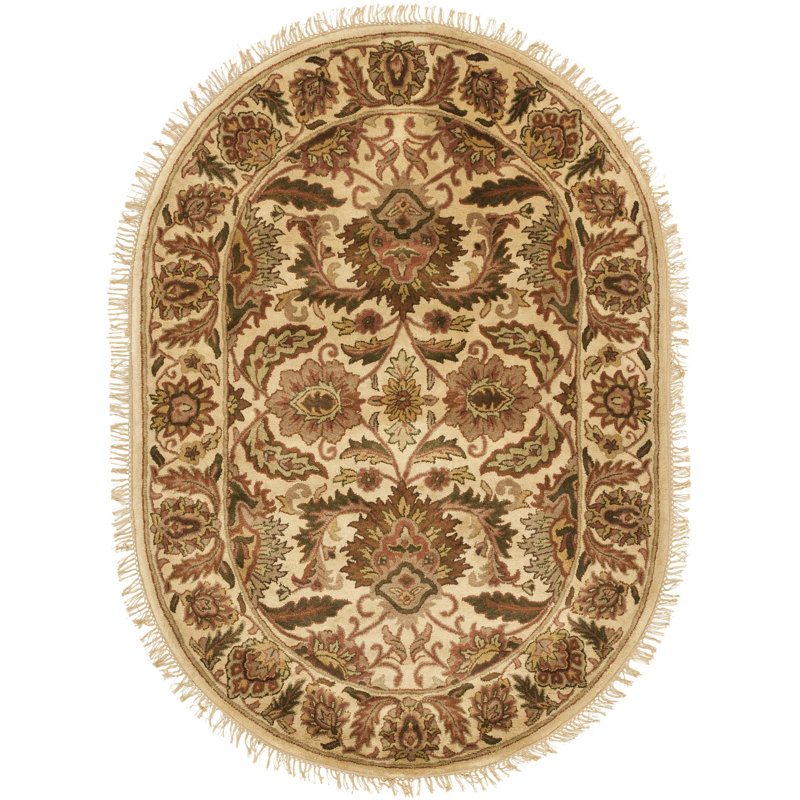 Hand Tufted Wool Oriental Rug, Oval 4'6" x 6'6"