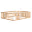 Structure de lit en bois avec clôture et porte-255348669