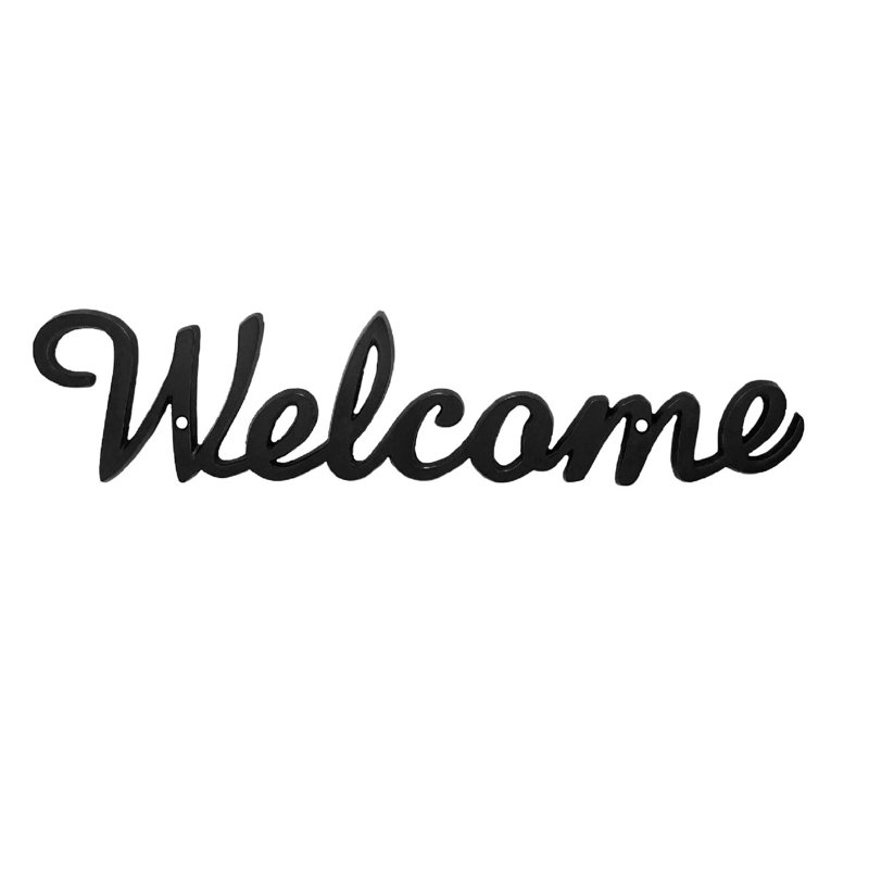 Welcome Door Greeting, Matte Black