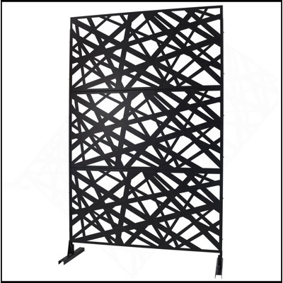 Écran d'intimité extérieur et intérieur en métal H 76 po x l 48 po, écran d'intimité décoratif autoportant pour terrasse de balcon de terrasse, panneaux de clôture d'intimité pour le jardin extérieur PS117