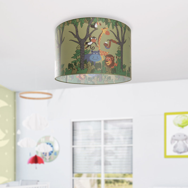 Amna Fabric Flush Ceiling Light
