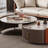 Rock plate rotating minimalist coffee table
