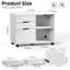 Lateral Mobile Filing Cabinet Wood Storage Organizer With Wheels