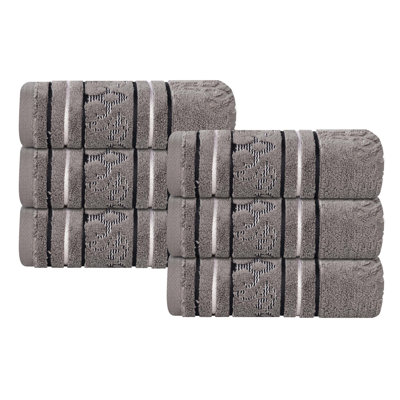 Sadie Zero Twist Cotton Solid and Jacquard Absorbent Towel Set