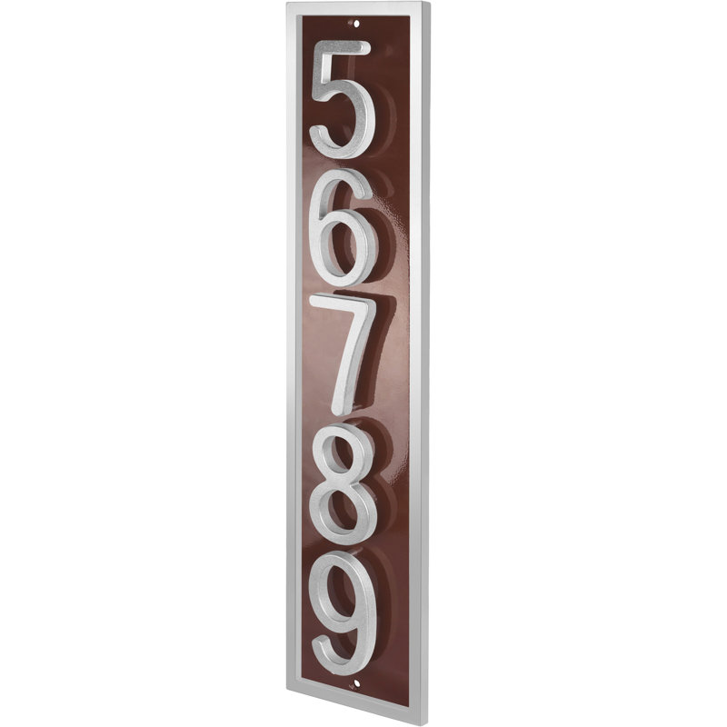Plaque d'adresse flottante en aluminium Royal Shade, Argent argent, Oui, Brun