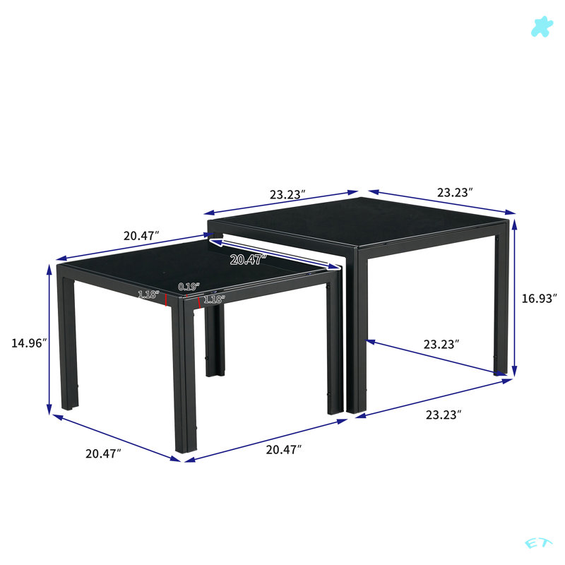 Ensemble de 2 tables basses gigognes pour le salon