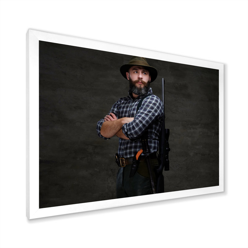 Portrait of Hunter, reproduction de photo sur toile, Cadre simple blanc, H 24 po x l 32 po x P 1 po