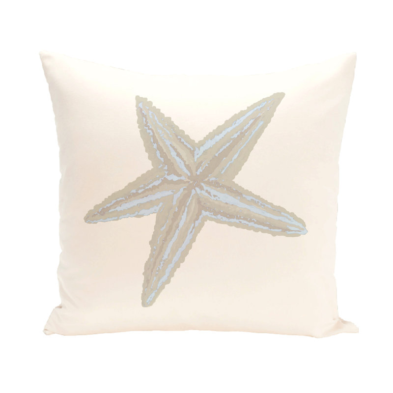 Coastal Calm Reversible Throw Pillow, 26" H x 26" W, Ivory