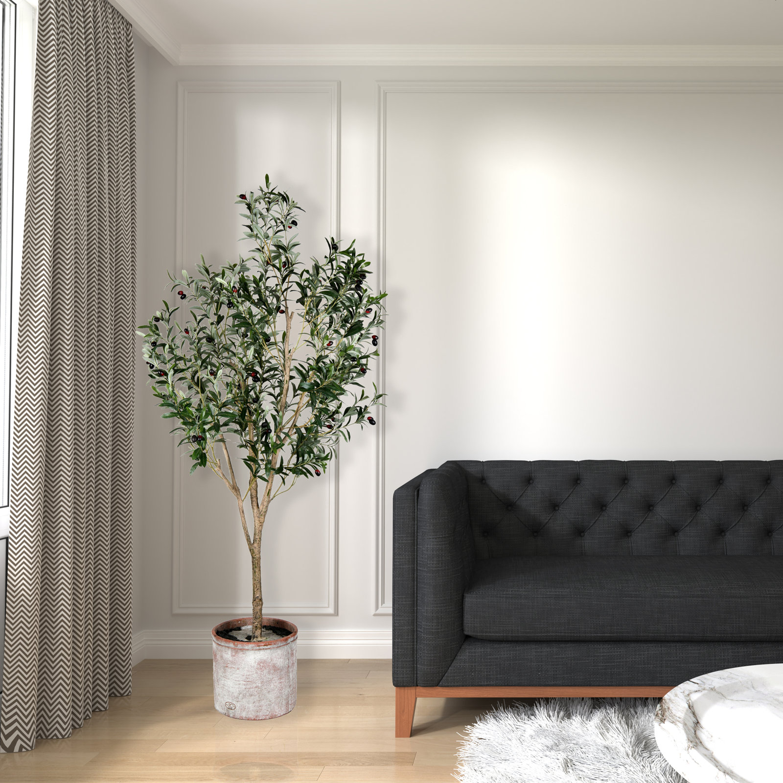 Olive Tree in Pot, 72" H x 35" W x 35" D