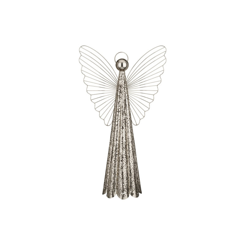 Décoration Contempo Angel, H 5,75 po x l 22 po x P 12,75 po, Argent argent