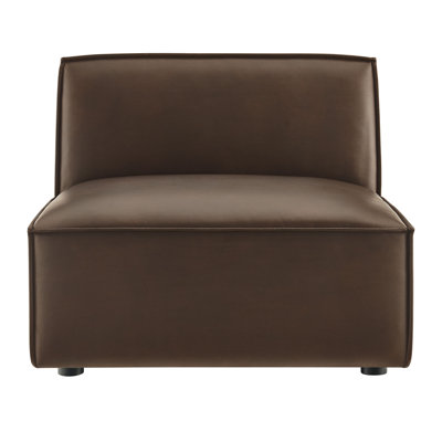 Restore Vegan Leather Armless Modular Chair In Espresso