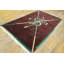 Tapis chocolat antique en laine Art Deco