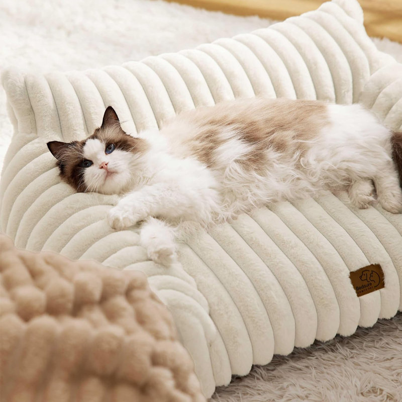 Canapé pour chat blanc moyen, Blanc, H 17,7 po x l 11,8 po x P 1,97 po
