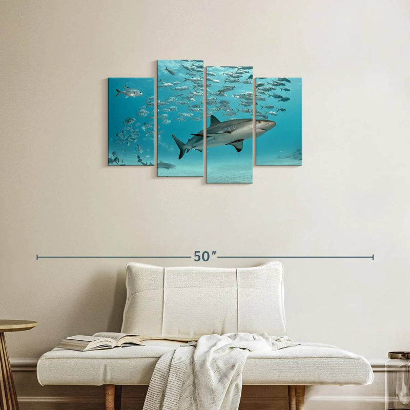 Brampt Caribbean Fish And Sharks, 22"H x 36"W