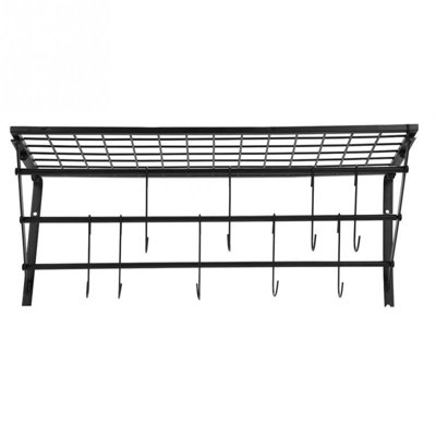 Iron Handcrafted Rectangle Wall Mounted Pot Rack