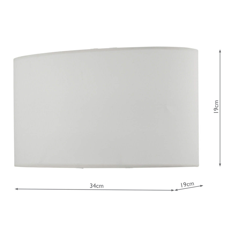 19cm H Faux Silk Oval Lamp Shade ( Screw On ) in Ivory