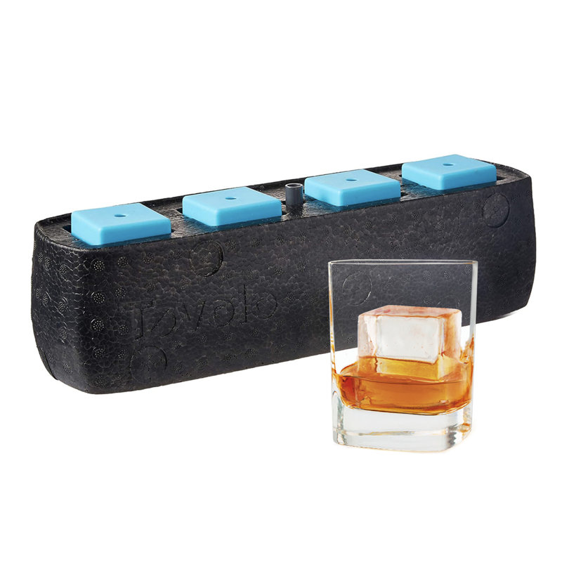 Tovolo King Cube Clear Ice System, 4 Crystal-Clear 2-Inch Cubes BPA-Free